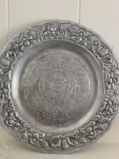 Mayan Indian Silver Aztec Plate (Rare) picture