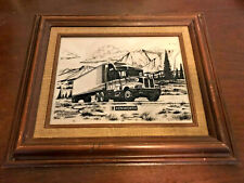 Vintage 1990 Kenworth Semi Truck Engraved Debossed Resin Tile, Tonkin Inc. picture