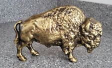 RARE Vintage Brass Bison /Great Plains Buffalo COIN BANK picture