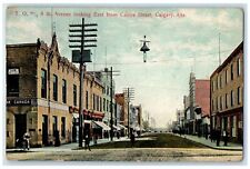c1910's 8 Th Avenue Looking East From Centre Street Calgary Alta Canada Postcard picture