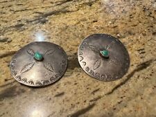 Pair Antique Large Navajo Silver Buttons, 2”, From Estate, Nice Gift. picture