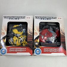 American Greetings Transformers BUMBLEBEE And OPTIMUS PRIME Christmas Ornaments picture