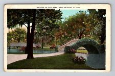 New Orleans LA-Louisiana, Bridges In City Park Vintage Souvenir Postcard picture