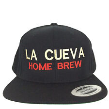 La Cueva Home Brew Cap Spell Out Script Beer Logo Snap Back Trucker Baseball Hat picture
