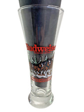 Vintage Budweiser Clydesdale Holiday 1992 Winter Beer Fluted Pilsner Glass picture