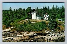 Boothbay Harbor ME-Maine, Burnt Island Light, Scenic View, Vintage Postcard picture