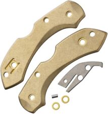 Flytanium Brass Stonewash Scale Kit For Customizing Spyderco Dragonfly Knife picture