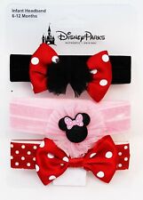 Disney Parks Infant Baby Child Girls Headband Head Band 3 Pack 6-12 Months NEW picture