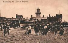 ANTIQUE Sepia Launching the Lifeboat Hoylake POSTCARD - from Sis to Sis picture