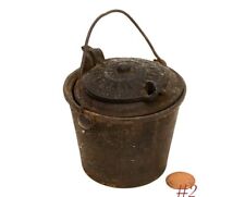 small 3 inch OLD ANTIQUE CAST IRON GLUE LEAD POT home melting picture