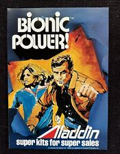 Vtg 1970s Aladdin LUNCHBOX Catalog BROCHURE Bionic Power SMDM Bionic Woman picture