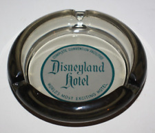 Vintage 1960s Disneyland Glass Ashtray Gray Smoke Glass 4.25