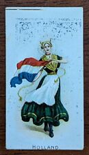 1908 Wills Cigarette Card Flag Girls Of All Nations No. 44 Holland. picture