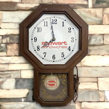 Vtg Stewart Sandwiches Clock # 1207 Pendulum No Cover On Face Electric For Parts picture