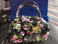 Yorkie Hand Painted Adorable Little Bag With Roses picture
