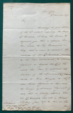 Antique Georgian War Office Document Letter Signed Lord Palmerston India Army picture