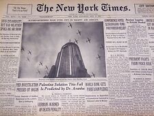 1947 MAY 17 NEW YORK TIMES PALESTINE SOLUTION THIS FALL SAYS ARANHA - NT 1418 picture