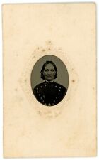 CIRCA 1860'S Hand Tinted CDV TINTYPE Lovely Woman Curls in Hair Victorian Dress picture