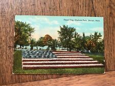 Floral Flag Gladwin Park Detroit Michigan Postcard picture
