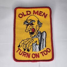VTG 1970s OLD MEN TURN ON TOO outlaw CREEPY biker jacket PATCH picture