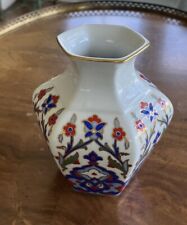 Vintage Hand Made Turkish Kutahya VASE Art Pottery Signed Bright Floral picture
