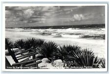 View Of The Atlantic Ocean Seen From Marine Florida RPPC Photo Vintage Postcard picture