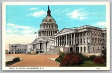 US Capitol Washington DC Street View American Flag Government Building Postcard picture