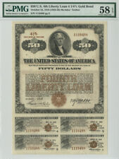 $50 4th Liberty Loan Bond - Complete Coupons - 1918 U.S. Treasury Bond - U. S. T picture