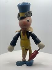 Vintage Disney Jiminy Cricket Wood Figure Ideal Novelty & Toy Co Antique Collect picture