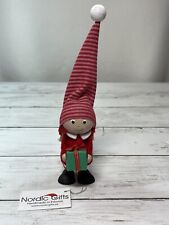 Nordic Gifts Wooden Tomte Lady Elf w/gift & Tall Hat - 7