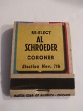 Vintage Matches Re-Elect Al Schroeder Coroner West&Co. Funeral Parlors Baker... picture
