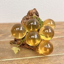 Vintage Lucite Acrylic Grapes on Wood Table Decor picture