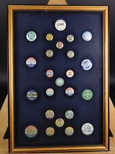 Framed Collection UAW United Auto Workers 24 Buttons Framed 1937- 1947 picture