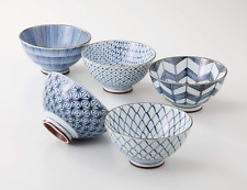 Saikai Pottery Traiditional Japanese Rice Bowls (5 bowls set) 19541 (One Pack) picture