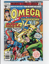 Omega The Unknown #9 VF- 7.5 and #10 FN/VF 7.0 newsstand off white pages picture