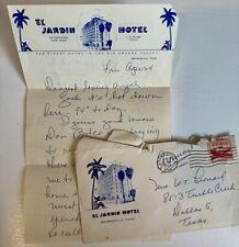 Brownsville TX 1953 Hotel Handwritten Letter Cursive Writing Family picture