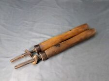 Vintage Antique Two 2 Man Cross Cut Logging Sawmill Saw Handle Clamp Set Pair picture