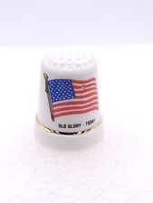 VTG Old Glory Today Flag Porcelain Thimble picture