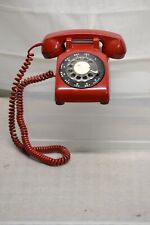 VINTAGE ITT RED DESK TOP ROTARY TELEPHONE picture