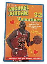 Vintage MICHAEL JORDAN CLEO VALENTINES CARDS NEW SEALED IN BOX 32 VALENTINES picture