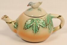 Vintage Miniature Teapot Sweet Orange Bird 3