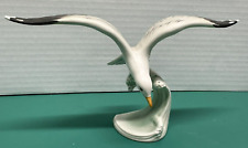 Vintage Goebel Silver Seagull Flying Above A Wave Figurine 1968 Bird 38076-12 picture