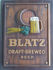 Vintage Blatz Beer Sign HUGE Vacuform Plastic Bar Man Cave picture