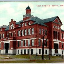 c1910s Waterloo, IA City Old West Side High School Building Early Postcard A61 picture