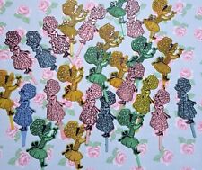 26 Vintage Plastic Holly Hobbie Cupcake Picks Pink Green Blue Yellow Crafts New picture