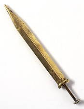 Rare - Antique? Brass Mechanical Lead Pencil Chinese or Roman Spatha Sword Style picture