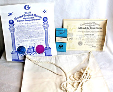 Vintage Masonic Lodge Apron With Paperwork - 1950's/60's - Michigan picture