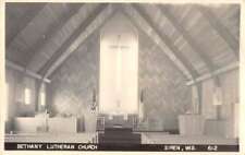Siren Wisconsin Bethany Lutheran Church Interior Real Photo Postcard AA13026 picture