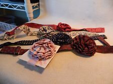 VTG 1960S TO 80S SILK FOLDED ROSETTES CHOKER LOT OF 5 NECK FABRIC picture