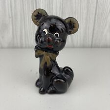 Vtg MCM Anthropomorphic Kitsch Ceramic Brown Dog Figurine w/ Bowtie picture